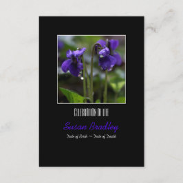 Invitation Violets avec gouttes Célébration de la vie Invitat
