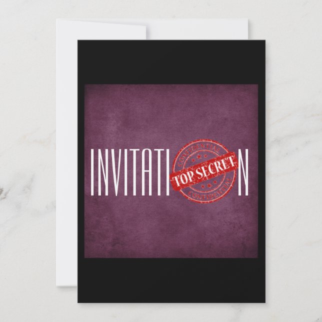 Invitation Violette Personnalisée Top Secret (Devant)