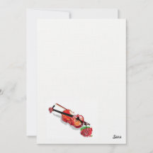 Invitation Violon avec une Rose