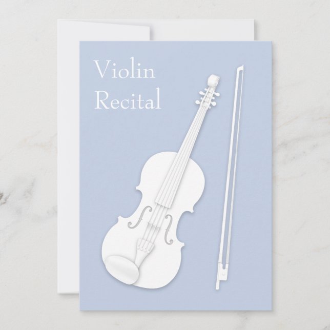 Invitation Violon blanc & Bow Music Considérant Concert Pale  (Devant)