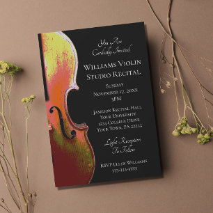 Invitation Violon Elegant Music Considérant Noir Blanc