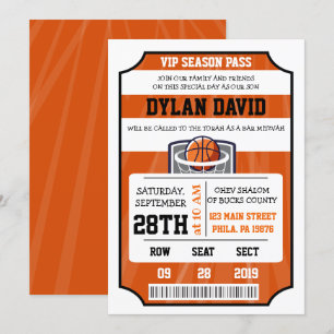 Invitation VIP BASKETBALL Bar Mitzvah