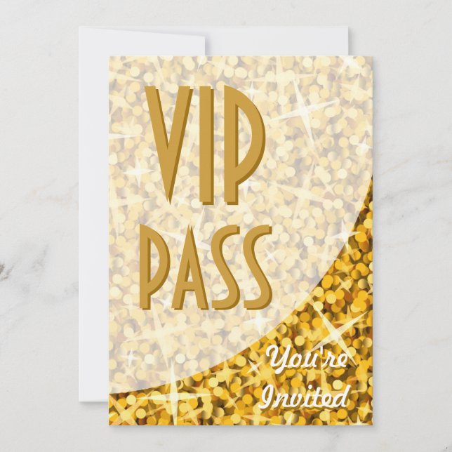 Invitation "VIP Pass" de la courbe "Gold" de Glitz (Devant)