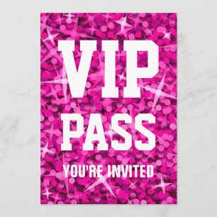 Invitation "VIP PASS" rose Glitz