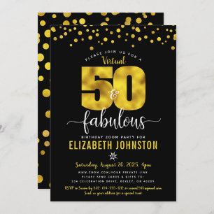 Invitation Virtual 50 et fabuleux points d'or d'anniversaire 