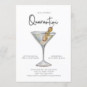Invitation Virtual Cocktail Party Quaratini Distance sociale