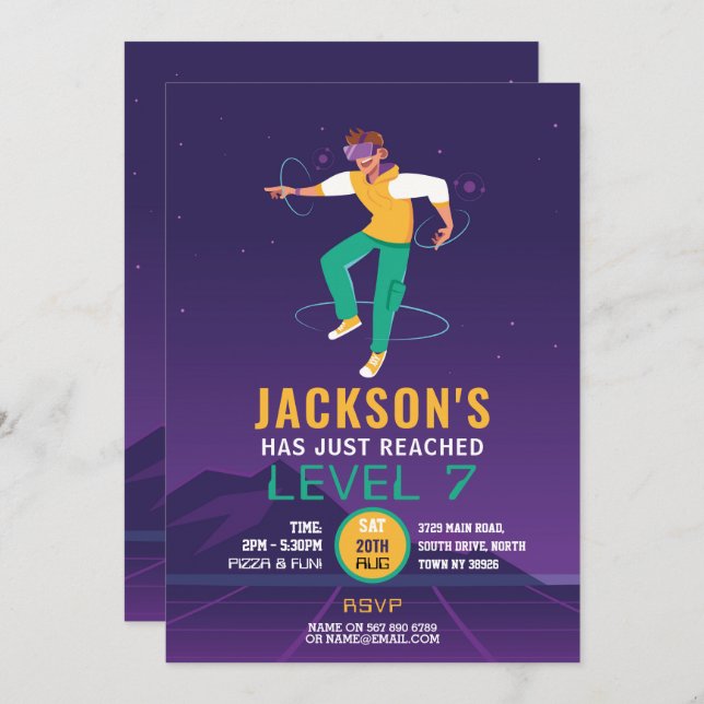 Invitation Virtual Reality VR jeu numérique (Devant / Derrière)