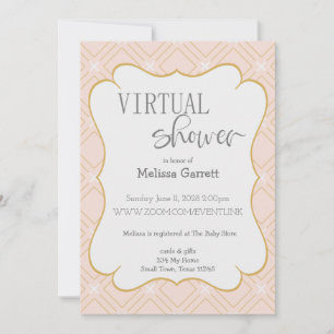 Invitation virtuelle géométrique Pastel Peach et G
