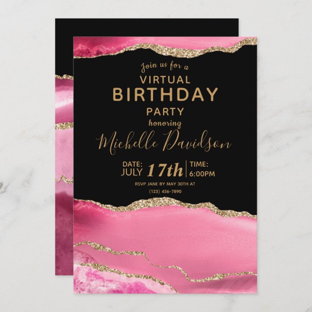 Invitation virtuelle pour l'anniversaire de l'Agat (Devant / Derrière)