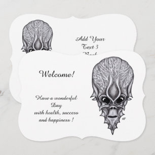Invitation Visage Alien, Ajouter votre texte