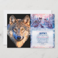 Visage animal loup. Tête de loup gris effrayant