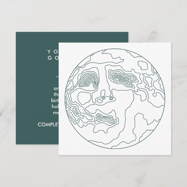 Invitation visage dans la lune (Devant / Derrière)