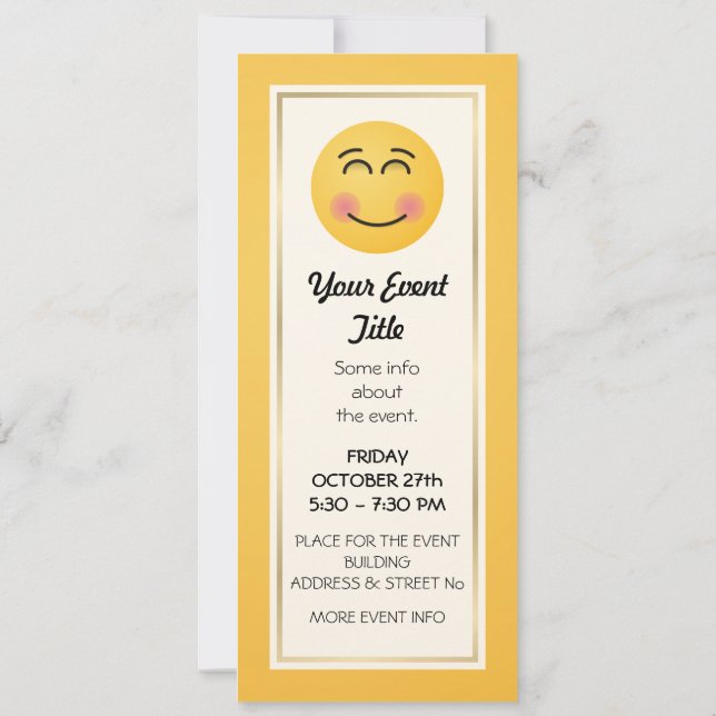 Invitation Visage souriant aux yeux souriants (Dos)