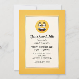 Invitation Visage souriant avec bouche ouverte