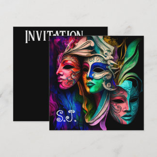 Invitation Visions vibrantes des masques vénitiens