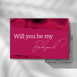 Invitation Viva Magenta, Modern be bridesmaid proposition