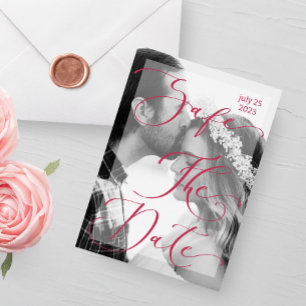 Invitation Viva magenta Photo moderne Élégant