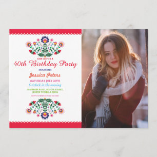 Invitation Vivats floraux de Mexicain de fiesta de fête