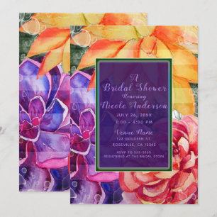 Invitation Vive Délicieux Mariage Vibrant Coloré