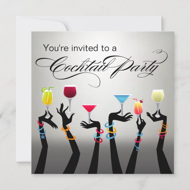 Invitation Vive la fête de cocktails de vacances ! (Devant)