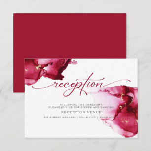 Invitation Vivid Vin Bourgogne Rouge Aquarelle Abstraite