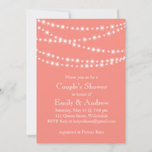 Invitation Vivre Coral Twinkle Lights Douche de couple