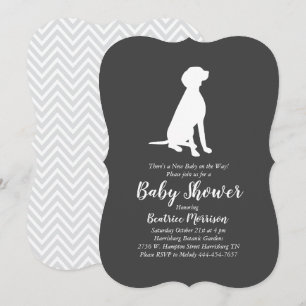 Invitation Vizsla Chien Baby shower genre neutre