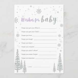 Invitation Voeux pour Baby Card, Purple Girl Baby shower jeu