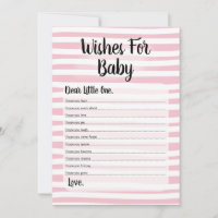 Voeux Pour Baby shower Jeu Rose Blanc