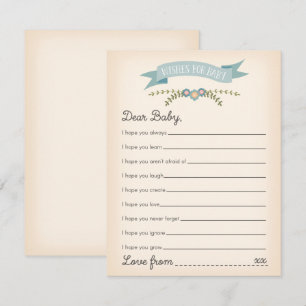 Invitation Voeux pour bébé - Baby shower Game Card