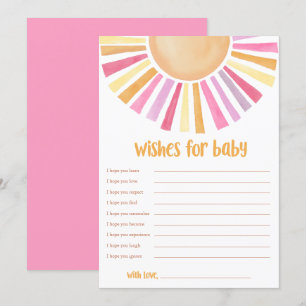 Invitation Voeux pour bébé fille Sunshine baby shower boho