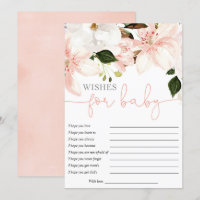 Voeux pour bébé lys floraux baby shower fille