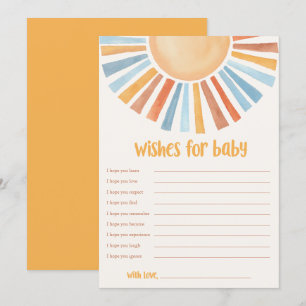 Invitation Voeux pour bébé Sunshine baby shower soleil boho