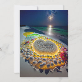 Invitation Vœux sous les étoiles : Mariage sur la plage étoil
