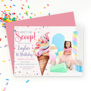 Invitation Voici la crème glacée Scoop 1er anniversaire Photo