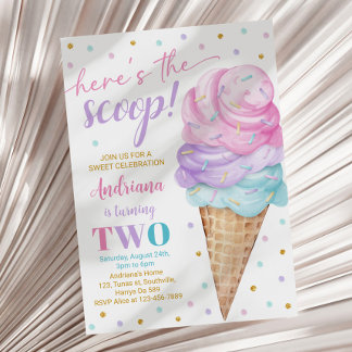 Invitation Voici la crème glacée Scoop Girls deuxième anniver