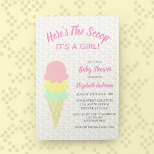 Invitation Voici la Glace à la Crème Fête Prénatale d'Été de