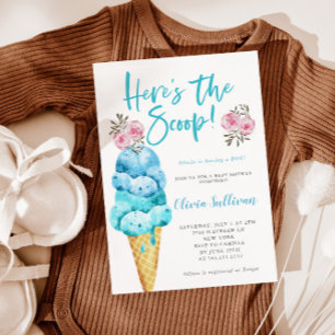 Invitation Voici la glace Baby Shower garçon