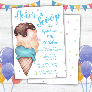 Invitation Voici la Glace Boys Ice Cream Anniversaire