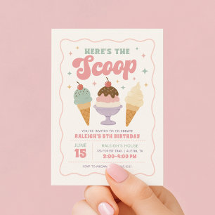 Invitation Voici la Glace de Crème d'Anniversaire