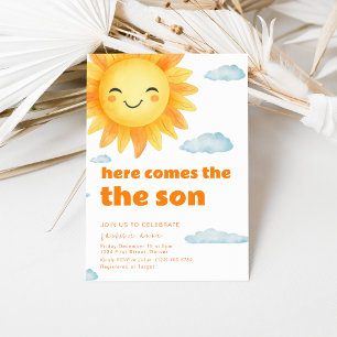 Invitation Voici Le Baby shower À Thème Son Soleil