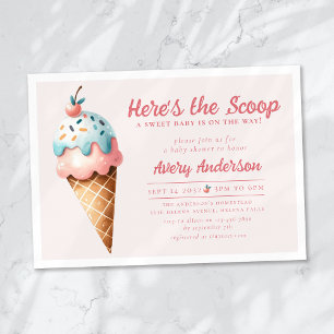 Invitation Voici le Baby shower de crème glacée Scoop