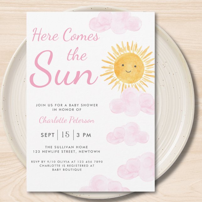 Invitation Voici le Baby shower de la Sun Girl (Créateur téléchargé)