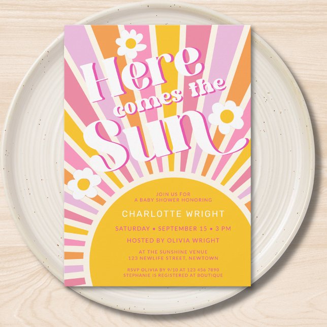 Invitation Voici le Baby shower de la Sun Girl (Créateur téléchargé)