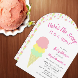 Invitation Voici le Baby shower d'été de la crème glacée Scoo