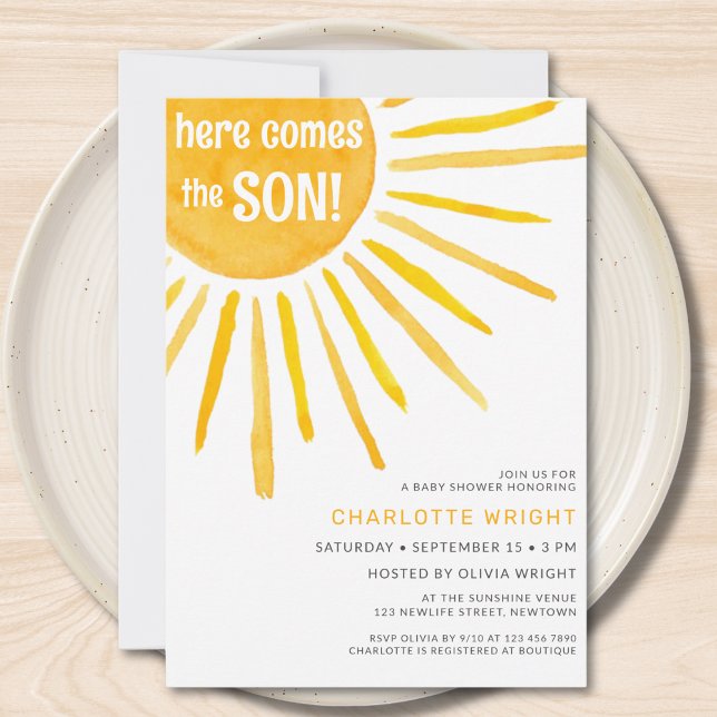 Invitation Voici le Baby shower du fils (Créateur téléchargé)