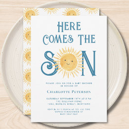 Invitation Voici le Baby shower du garçon Son Cute