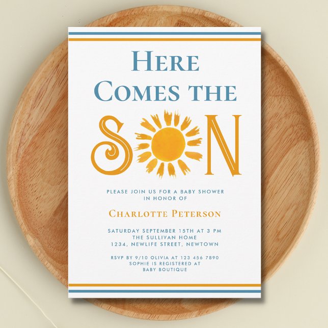 Invitation Voici Le Baby shower Fils (Créateur téléchargé)