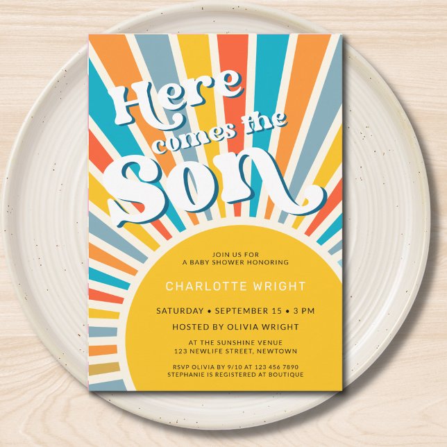 Invitation Voici Le Baby shower Fils (Créateur téléchargé)