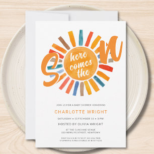 Invitation Voici Le Baby shower Fils Boy